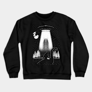 Bigfoot Riding Loch Ness Monster Ufo Abduction Crewneck Sweatshirt